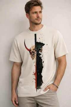 Demonic Reaper Split Skull Knit Tee