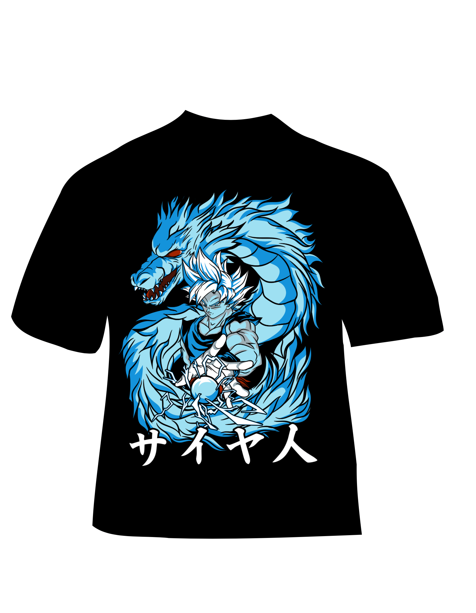 Goku Ultra Instinct Blue Dragon Saiyan T-Shirt