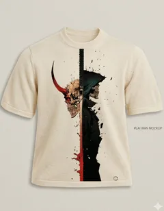 Demonic Reaper Split Skull Knit Tee