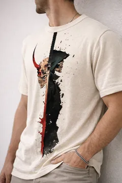 Demonic Reaper Split Skull Knit Tee