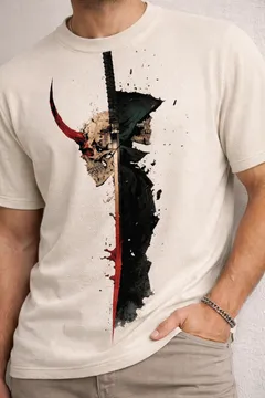 Demonic Reaper Split Skull Knit Tee