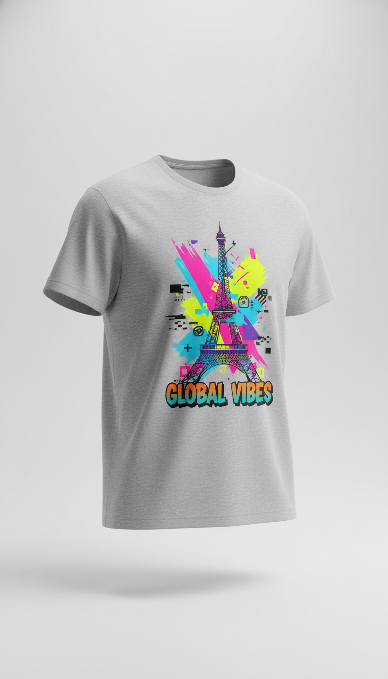 genz like effil tower shirt with color full design